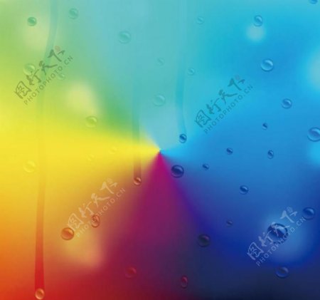动感彩虹水珠水滴背景图片