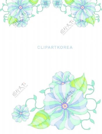 韩国植物花边边框矢量图16