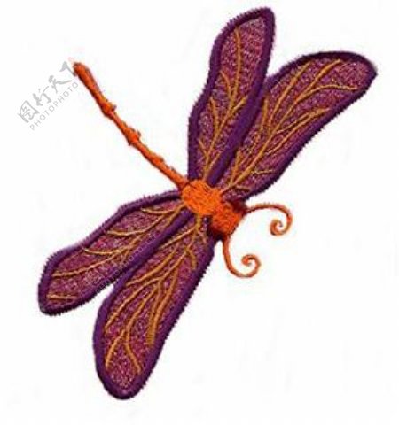 绣花动物昆虫色彩单色免费素材