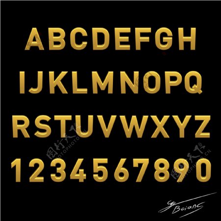 字母数字金色字母金色数字图片
