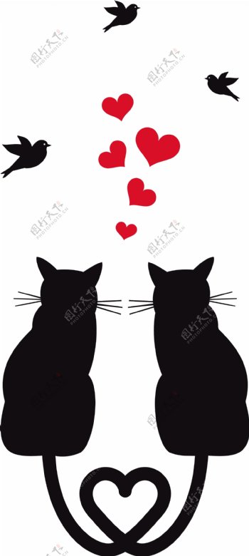 黑猫情侣图片