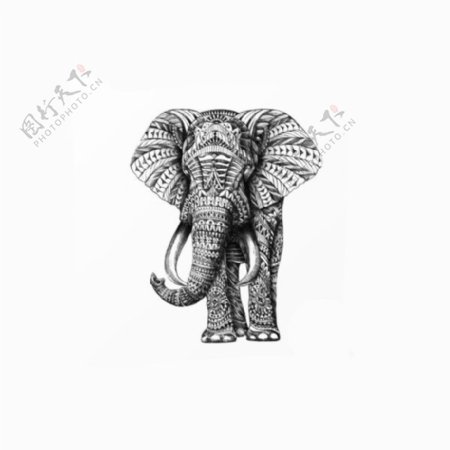 位图动物大象填充花纹免费素材