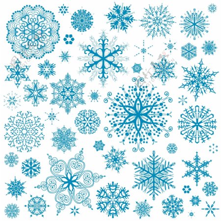 不同的雪花图案的设计元素矢量图03