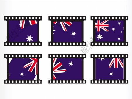 组与澳大利亚国旗邮票