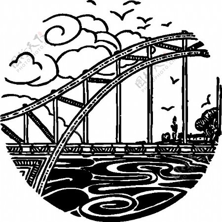 河上的桥梁的剪辑艺术