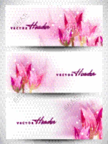 网站标题或旗帜与美丽的花卉设计