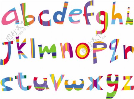 彩色字母设计向量