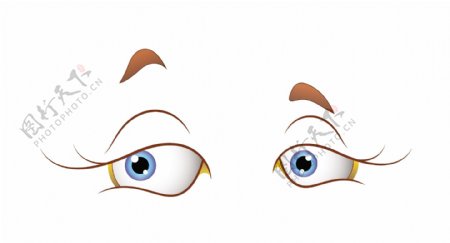 卡通女性的眼睛