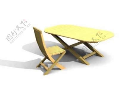 小孩子餐桌椅3D模型