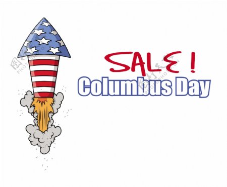 哥伦布日销售火箭的旗帜