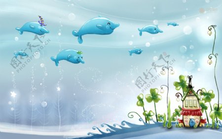 海豚鱼类童话