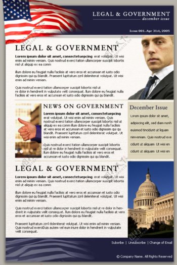 美国法律邮件网页模板