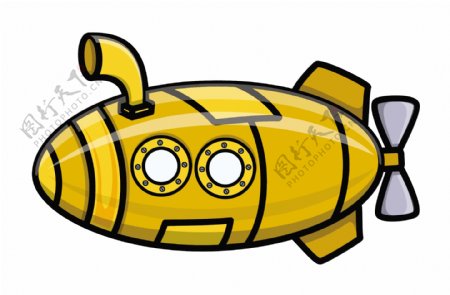 卡通矢量潜艇