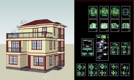 新农村实用别墅CAD图片
