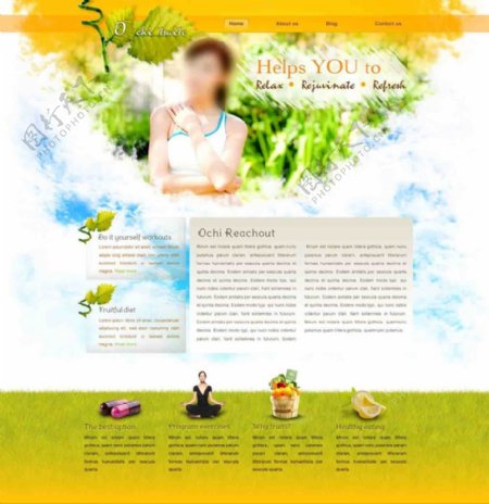瑜伽网站模板图片