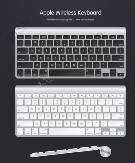 苹果电脑键盘黑白两色图片