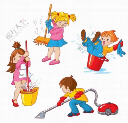 卡通清洁卫生的儿童图片