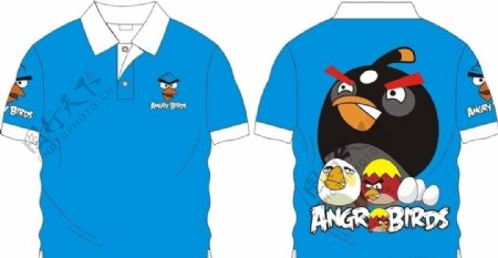 愤怒的小鸟T恤设计图案图片