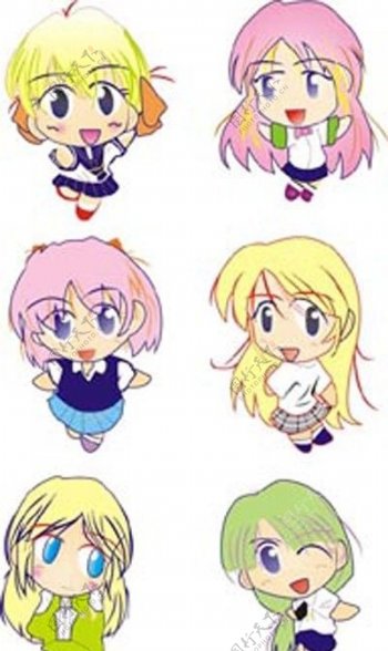 卡通可爱女孩日本卡哇依女孩图片