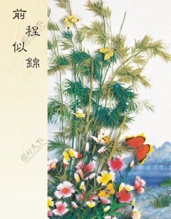 竹子蝴蝶花图片