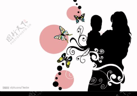蝴蝶花纹与人图片