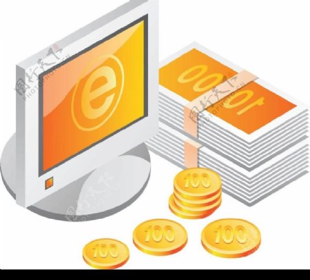 电脑货币图片