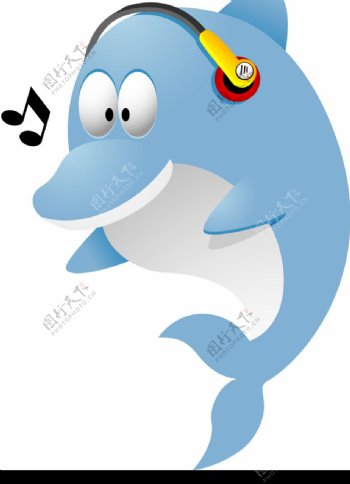 蓝色小海豚图片