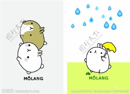 卡通土豆兔molang图片