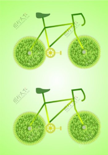 矢量环保自行车图片