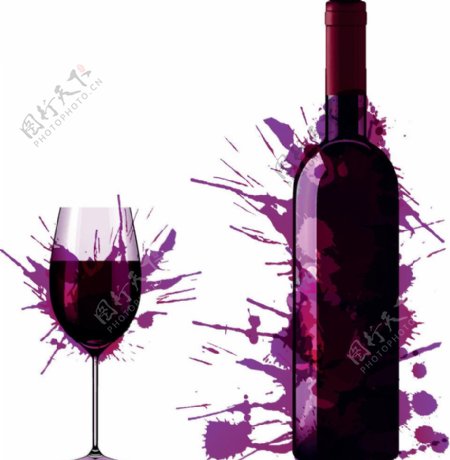 红葡萄酒矢量图片