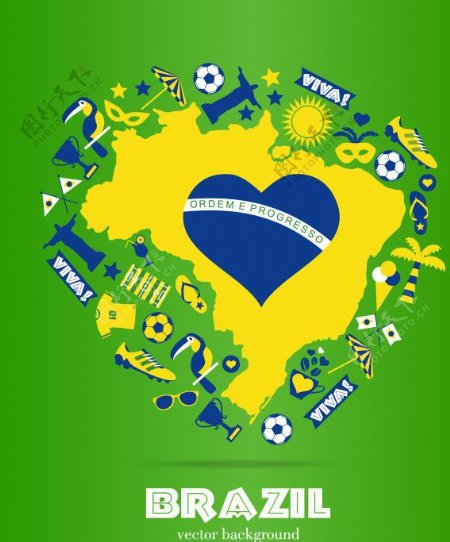 巴西世界杯矢量图图片