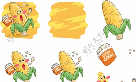 手绘玉米表情图片