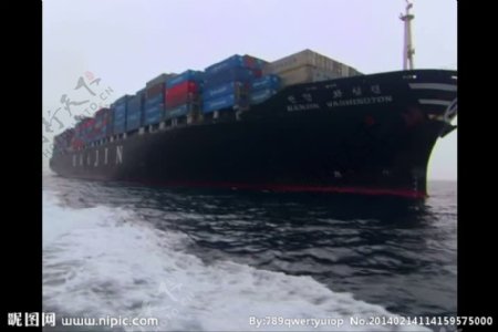 海上货轮背景视频