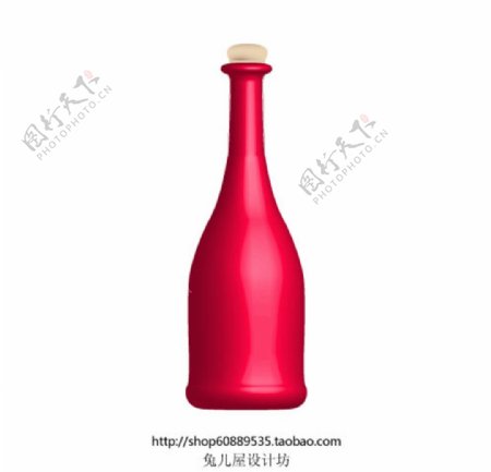 红色酒瓶AI失量效果图图片