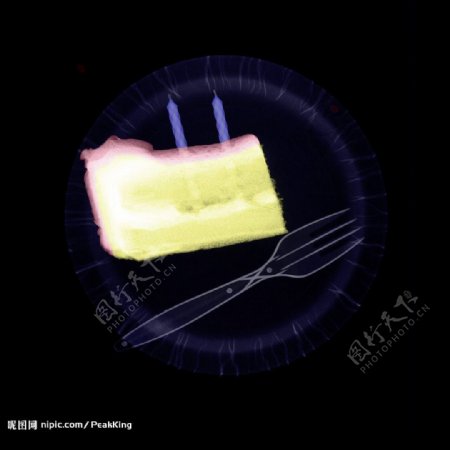 生日蛋糕X光照图片
