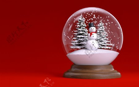 雪花玻璃球图片