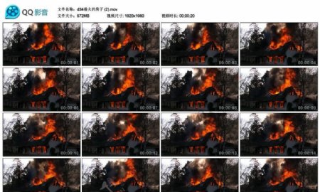 熊熊燃烧的大火高清实拍视频素材