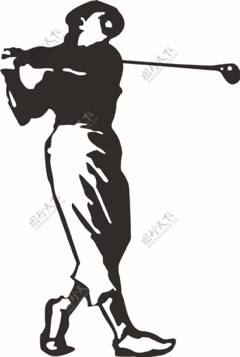 一位打高尔夫球的站立人物图片
