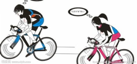 男女骑车双单骑漫画图片