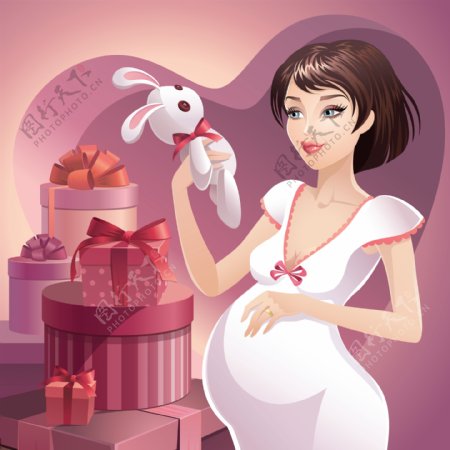 卡通孕妇素材图片
