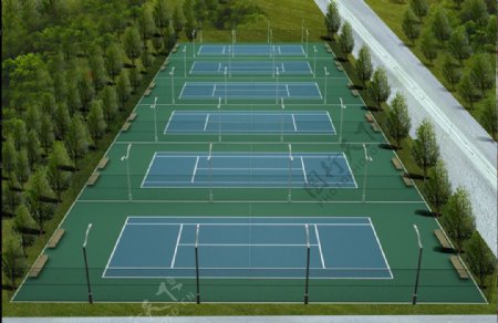 网球场工程图片