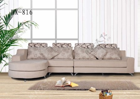 现代布艺沙发与客厅图片