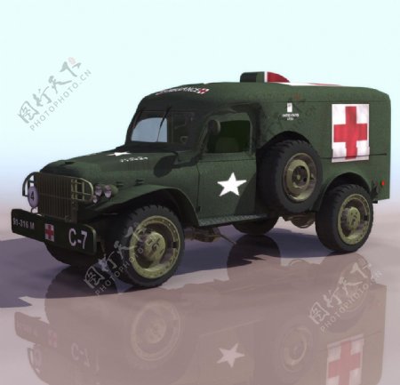 3D模型图库军事武器装备医护车图片