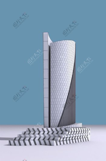 半圆建筑模型图片