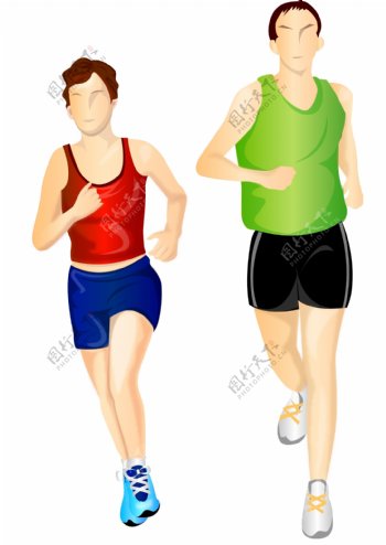 两人跑步图片