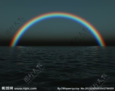 水上彩虹背景视频