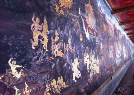 曼谷大皇宫壁画图片