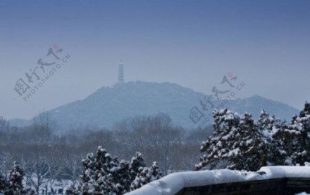玉泉山雪景图片