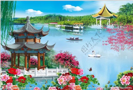 水墨情风景中国文化图片