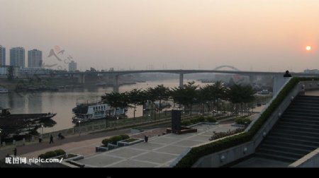 夕照邕江大桥图片